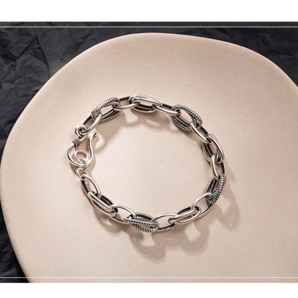 NEW 925 Sterling Silver Link Chain Bracelet B - Picture 4 of 7